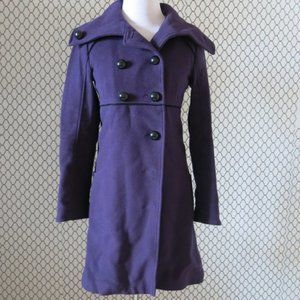 SOIA & KYO Purple Wool Blend Coat Jacket - Size XXS